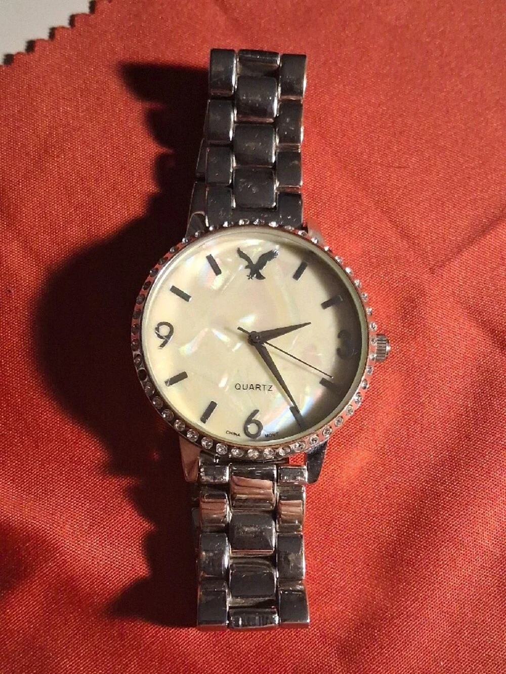 American Eagle Women's Silver Toned Link Band Analog Watch